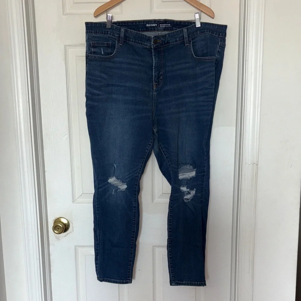 Old Navy Distressed High-Rise Rockstar Jeans